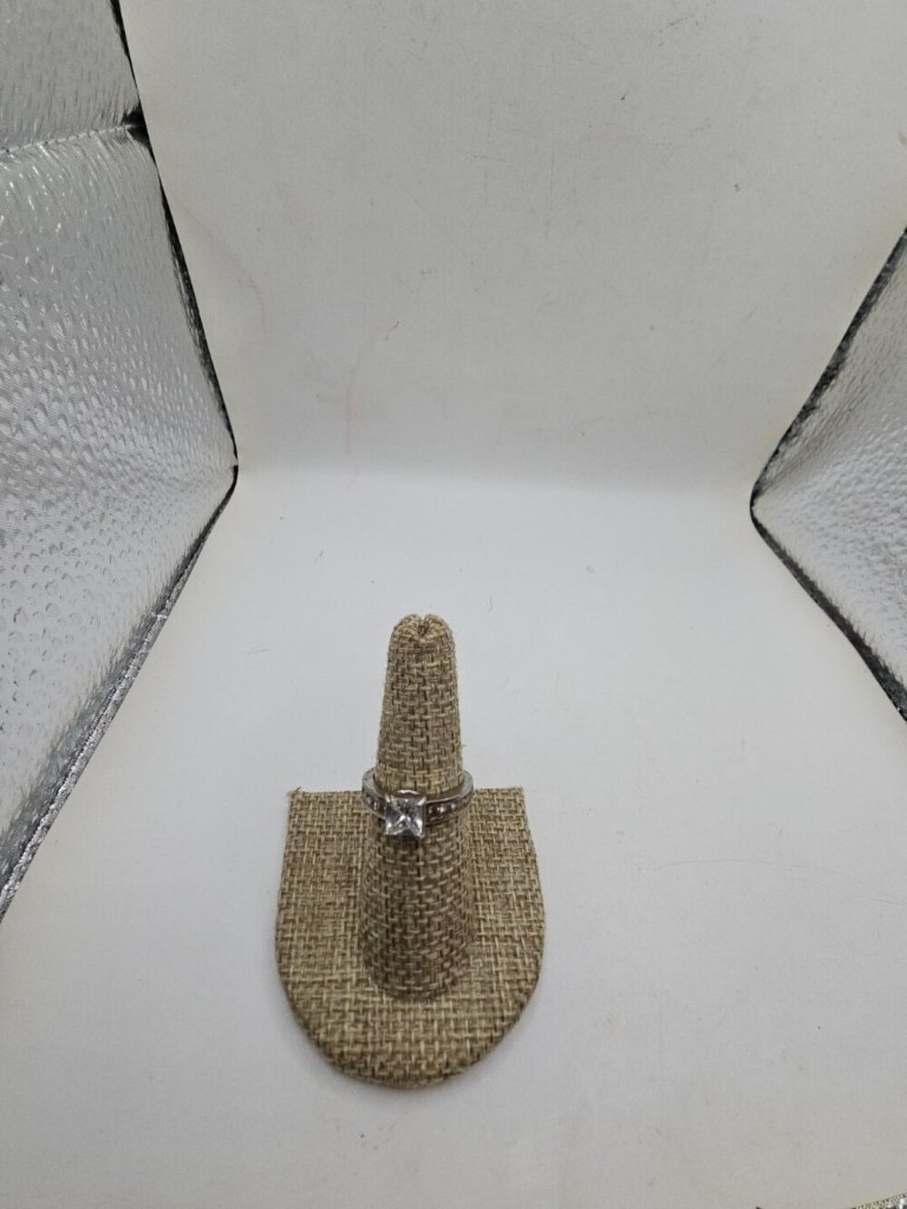 Ring Size 7 Vtg Cubic Zirconia Silver
